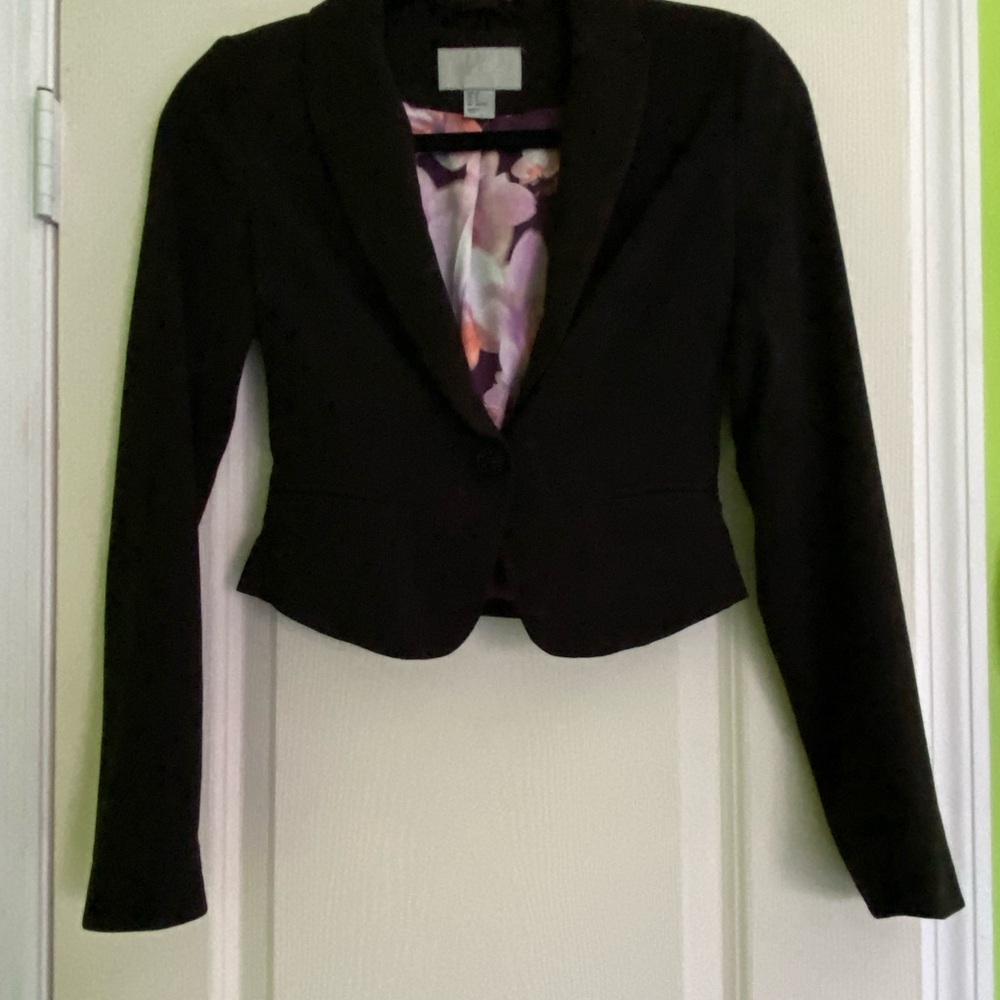 H&M Black Blazer with Floral Lining
